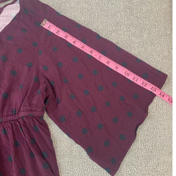 Torrid Babydoll Stretch Challis Top Polka Dot Burgundy Black Size 1X - Picture 9 of 9